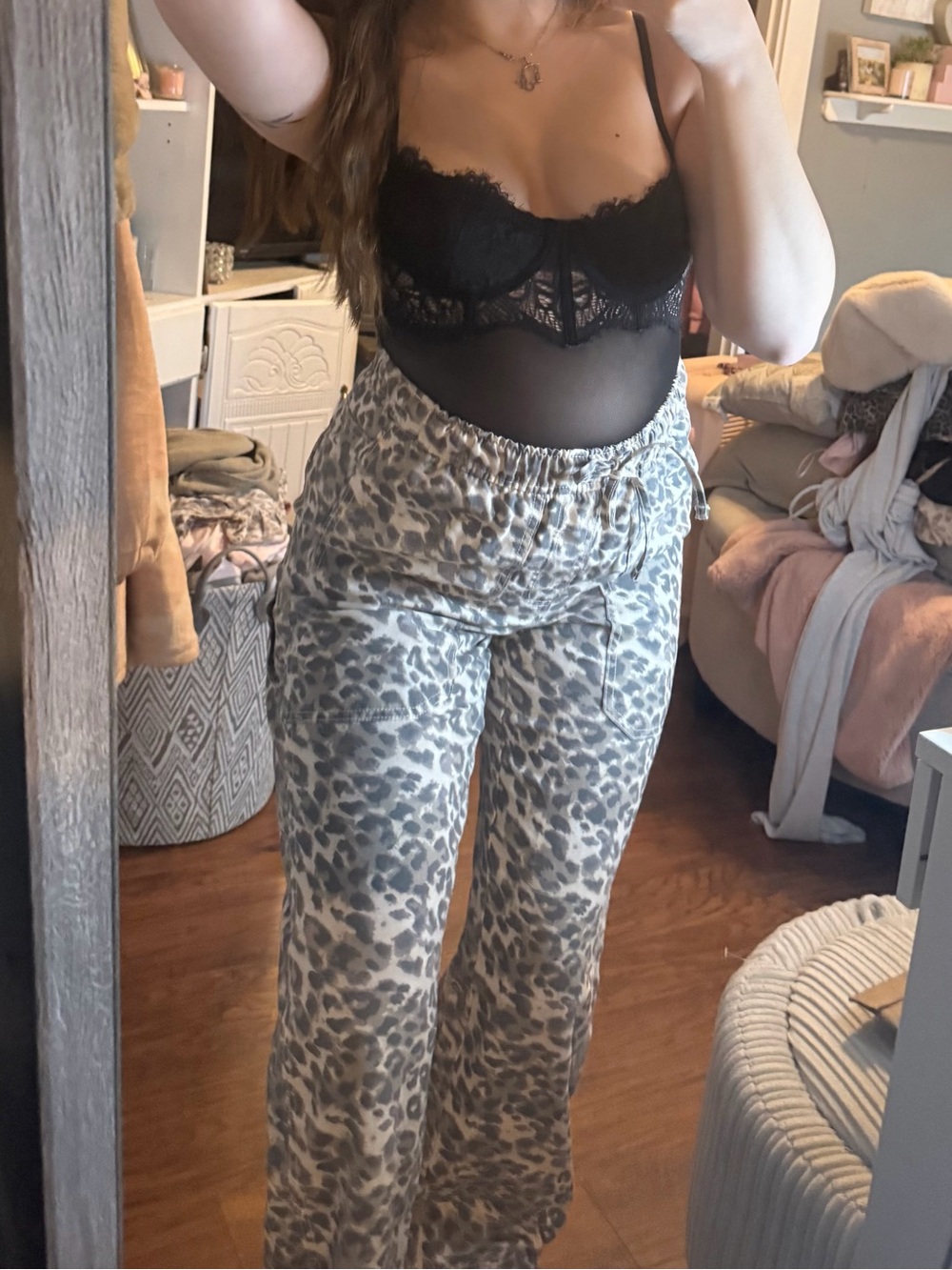 Aerie Leopard-Print Workwear Pants
